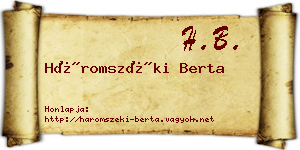 Háromszéki Berta névjegykártya